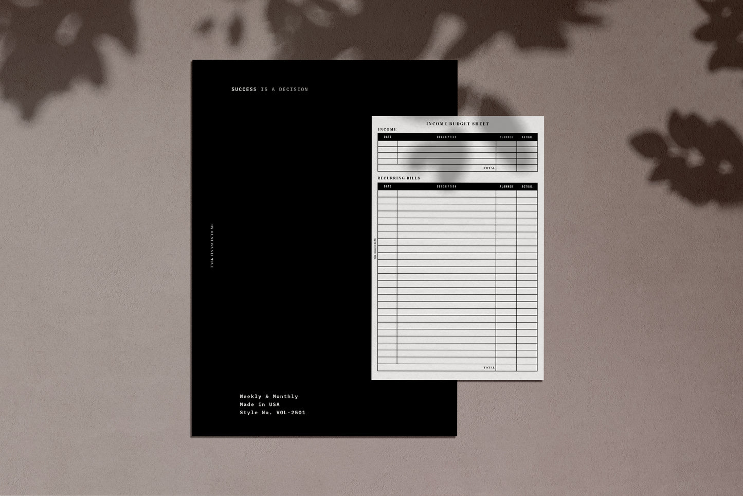 Budget Planner Inserts UNDATED– A5 Minimalist Edition